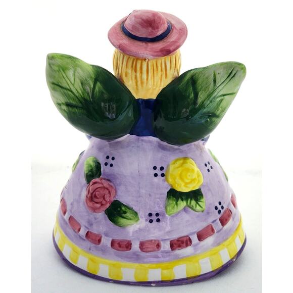 BANK-GARDEN ANGEL-"SPARE CHANGE"-Floral/Leaves-Bottom Stopper-Unique-Shelf Decor - Picture 2 of 11